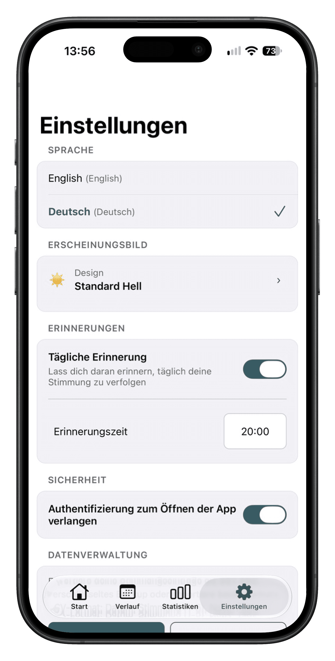 Designs, Erinnerungen und Datenverwaltung