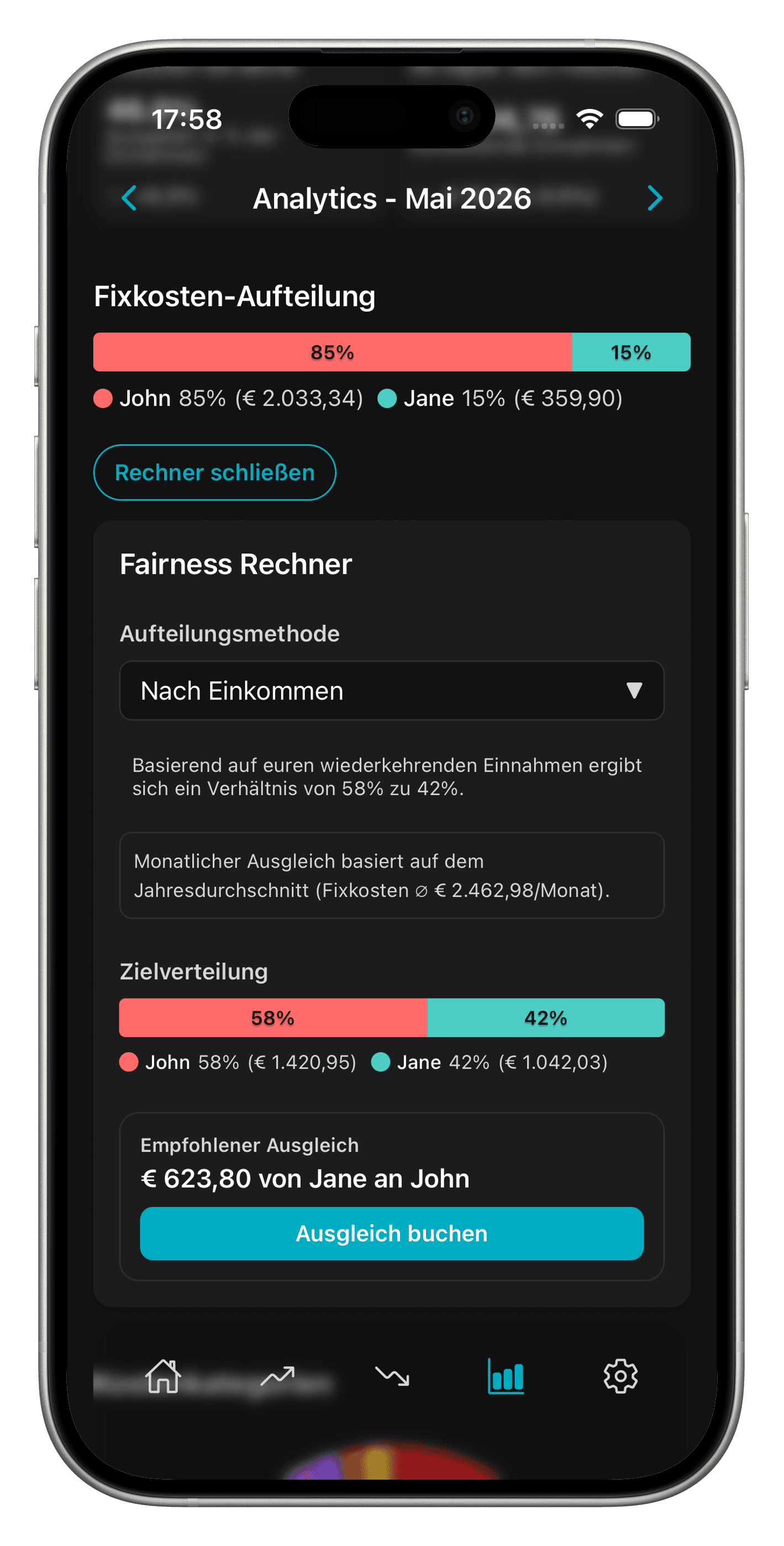 Fairness-Rechner: Ausgleich für jetzt und nächstes Jahr planen (Pro)