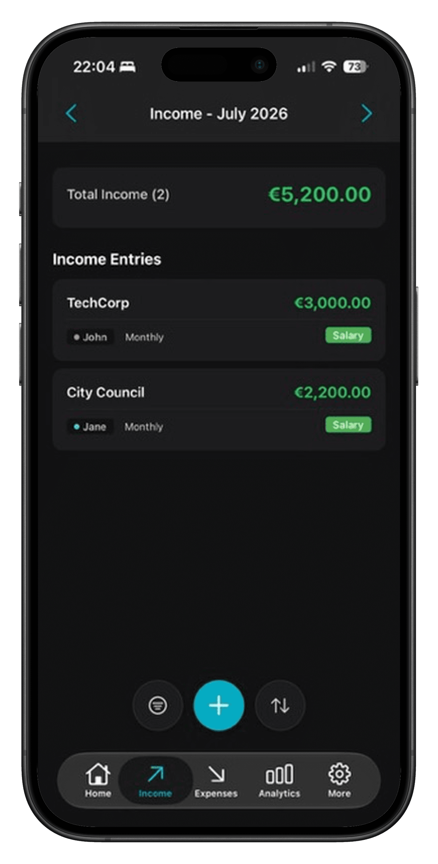 Income and expenses, side by side