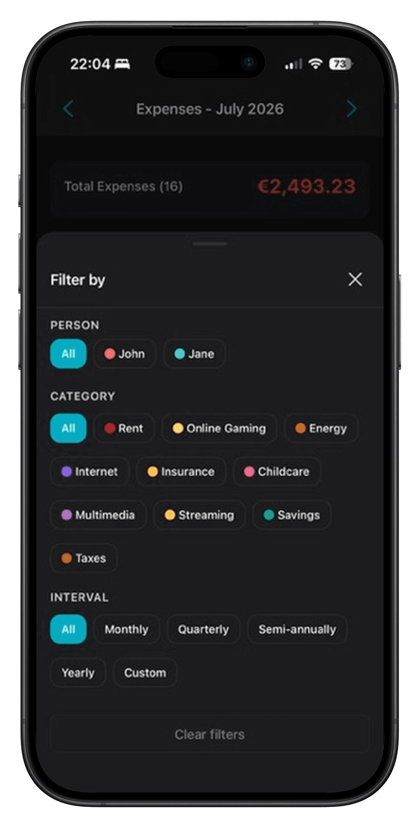 Categories in your own colors