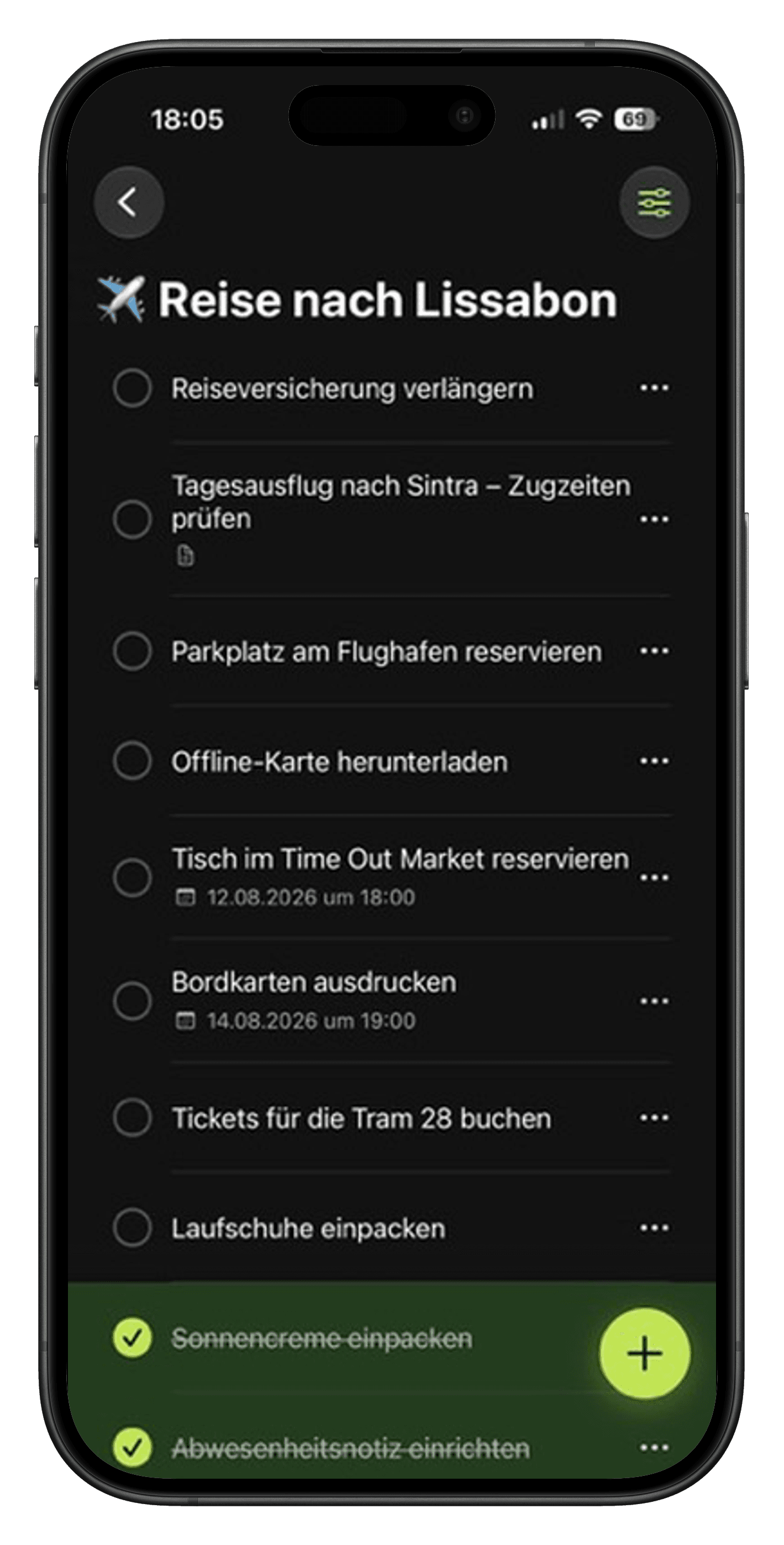 Aufgaben, die du sortieren kannst