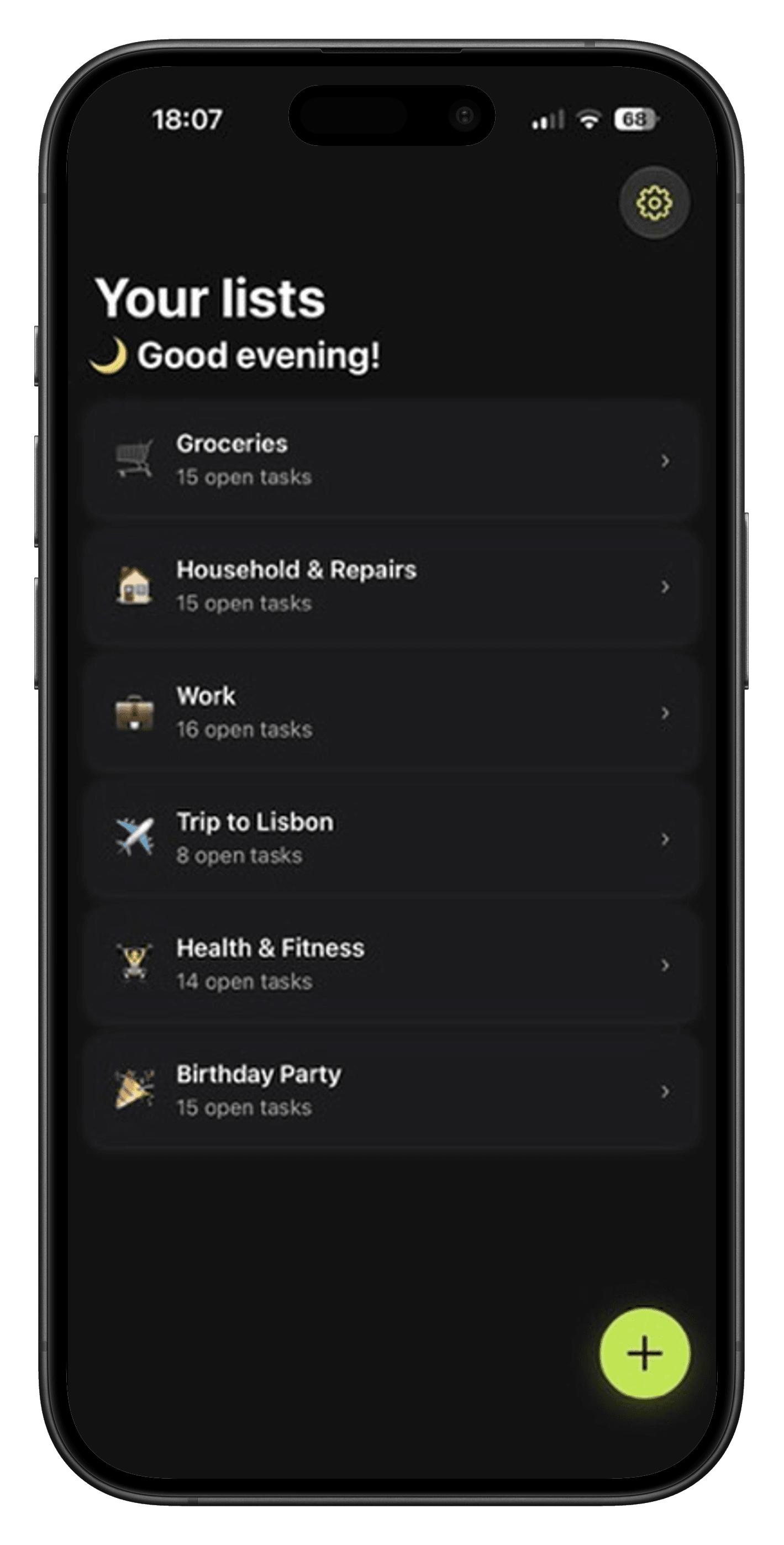 MonoList on a phone