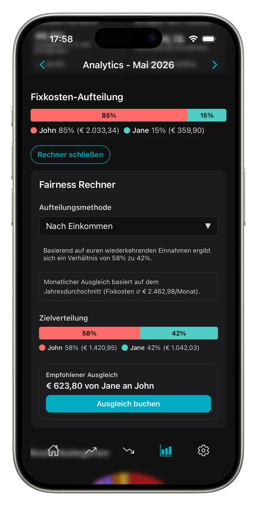 Fairness-Rechner: Ausgleich für jetzt und nächstes Jahr planen (Pro)