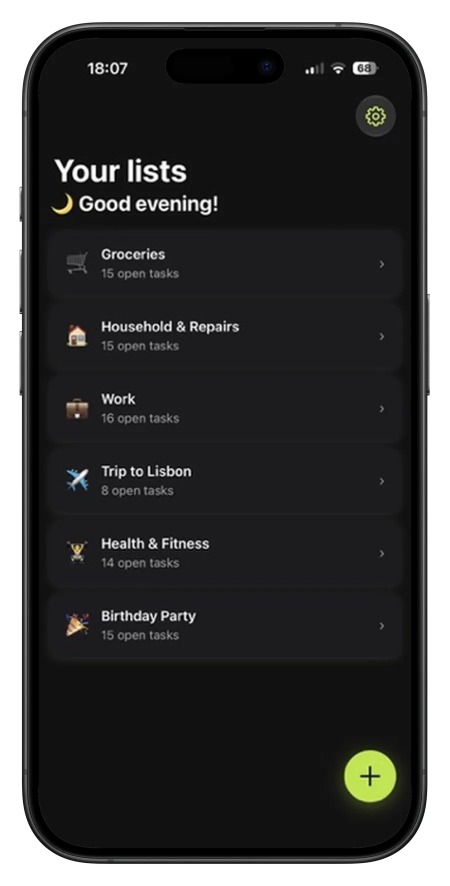 MonoList on a phone