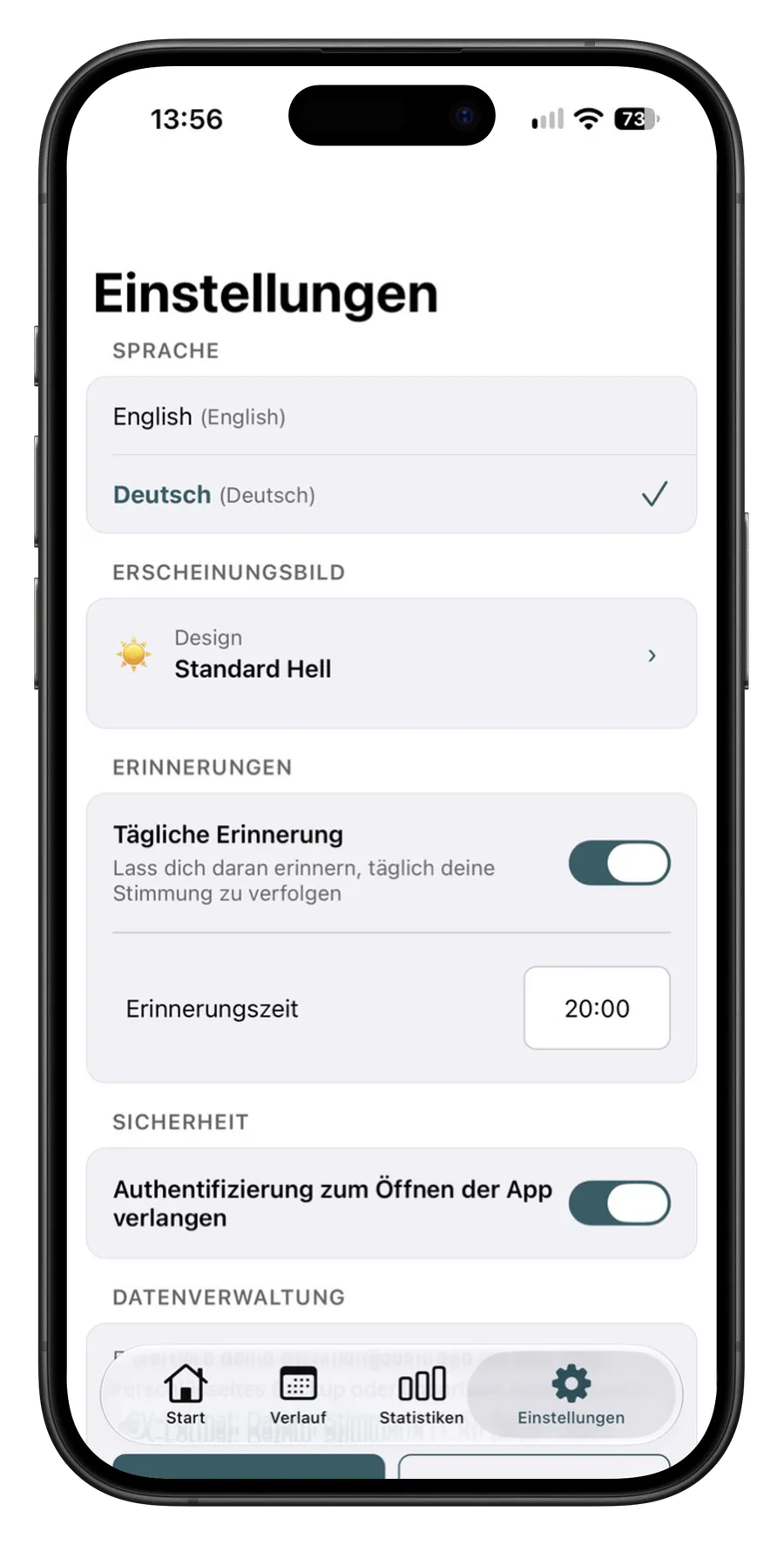 Designs, Erinnerungen und Datenverwaltung