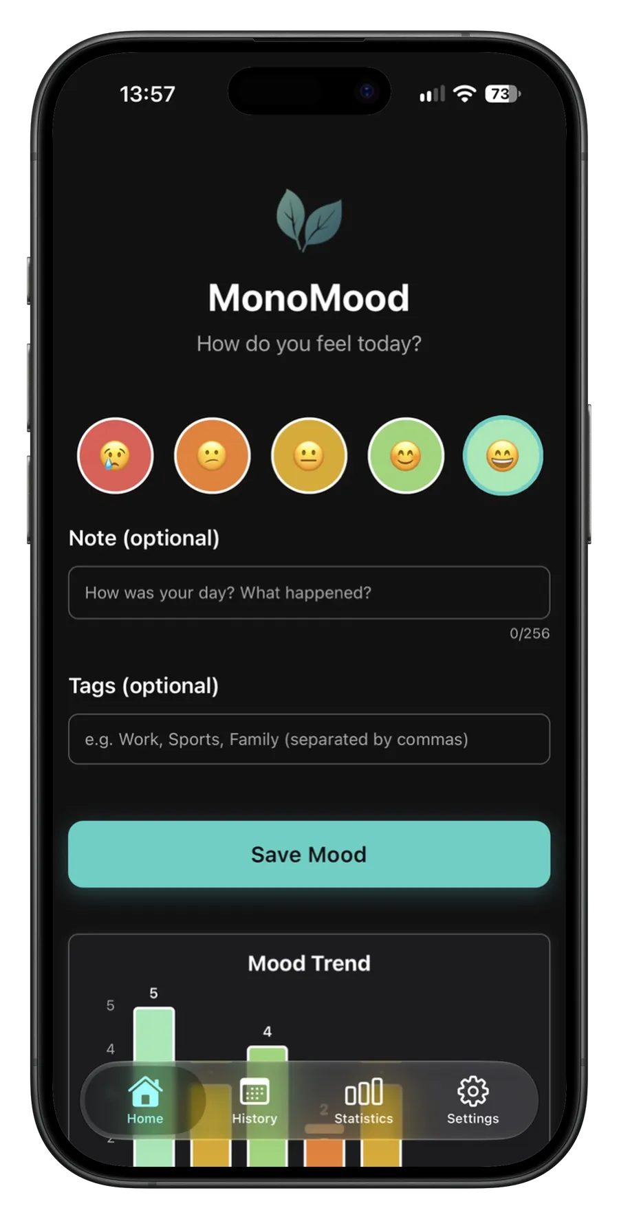 MonoMood on a phone